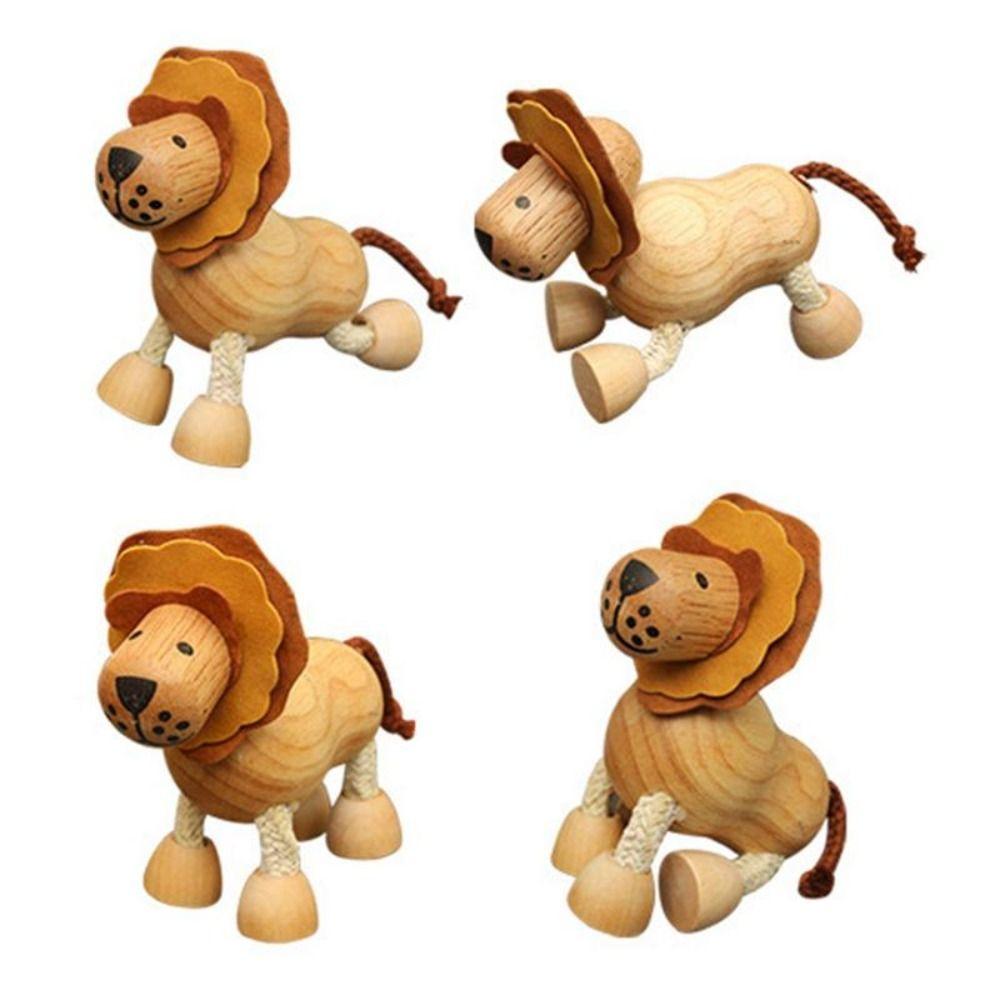 Giraffe Lion Simulation Animal Model Movable Joint Bendable Wild Animal Figure  Children Toys