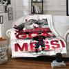 Football Messi Customize Your Name Blanket Gift Personalized Blanket Warmthful Decor Versatile for Office Office Chair Nap Bed