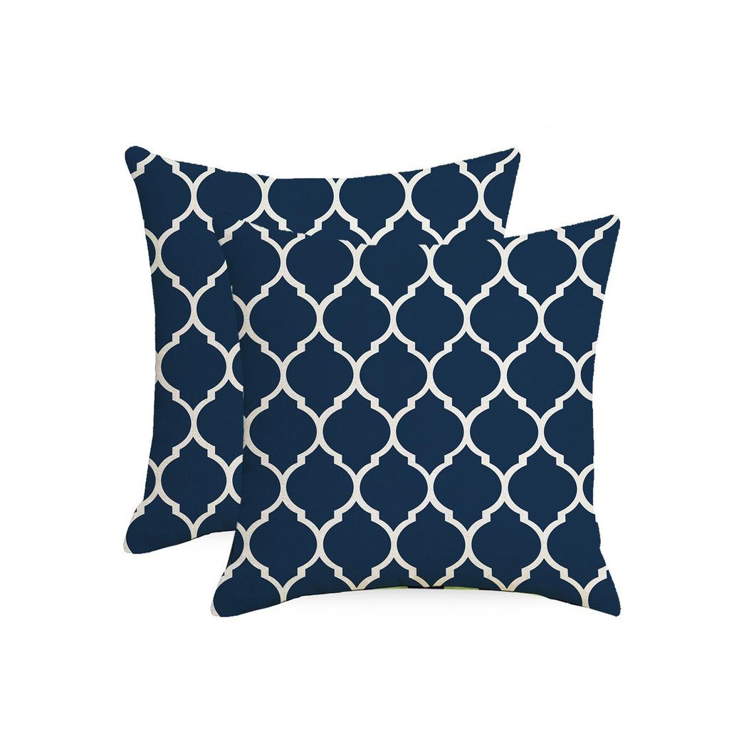 Home Geometric Stripes Graphic Simple Outdoor Waterproof Linen Pillowcase Sofa Chair Cushion