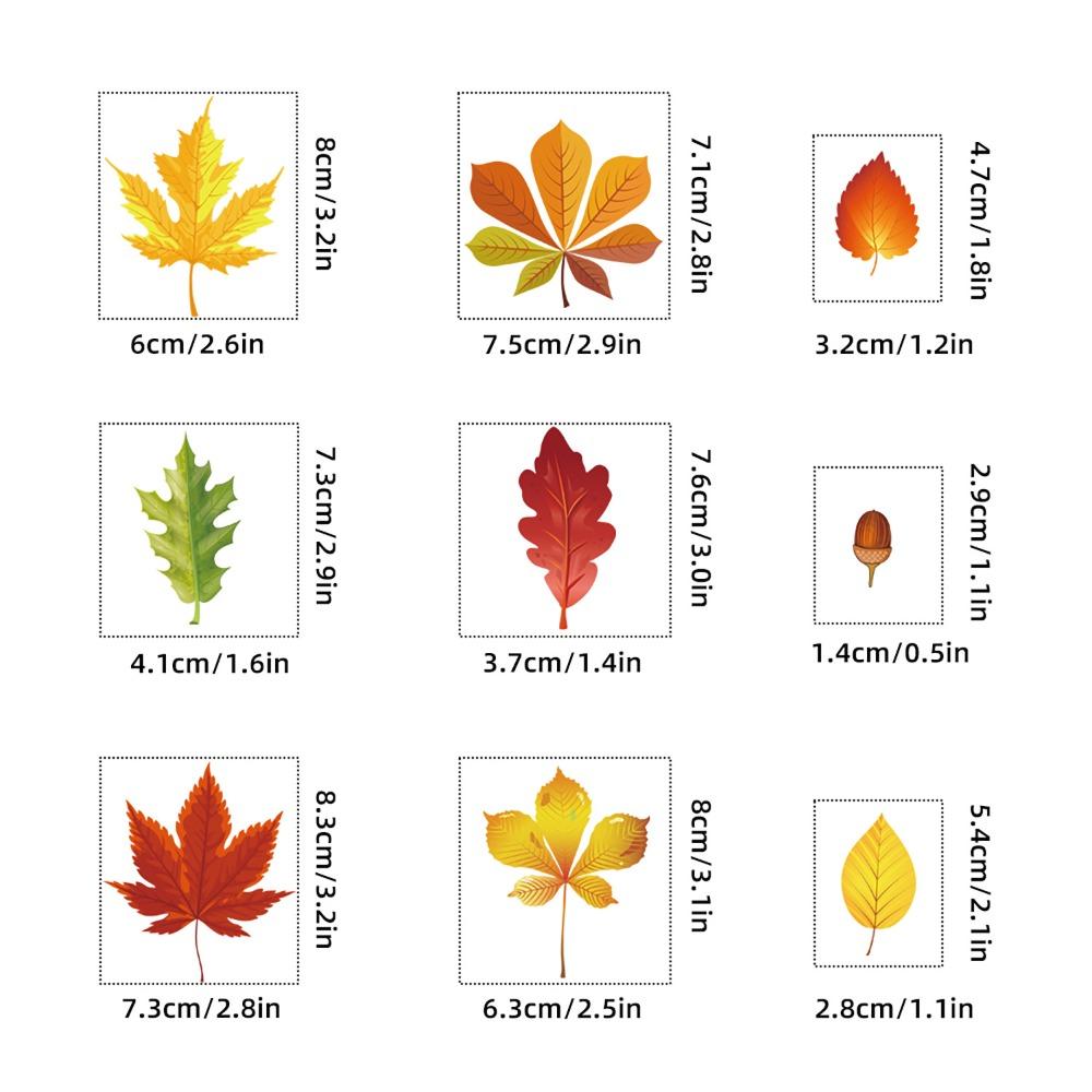 9pcs/pack Thanksgiving Window Stickers Fall Harvest Them PVC Autumn Window Clings Turkey Pattern DIY Maple Leaf Window Stickers