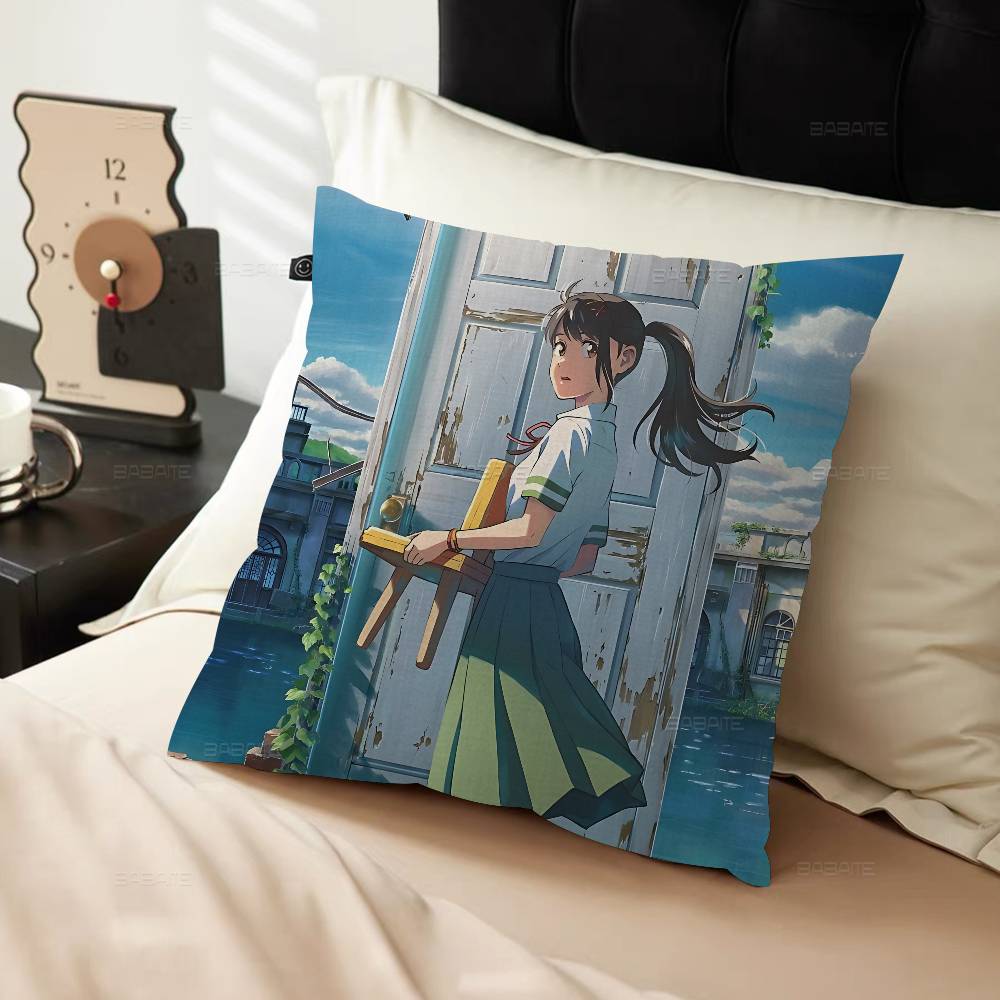 M-Makoto Anime S-Shinkai Cushion Cover Decorative Pillow Sofa Home Decor Case Pillow Cases
