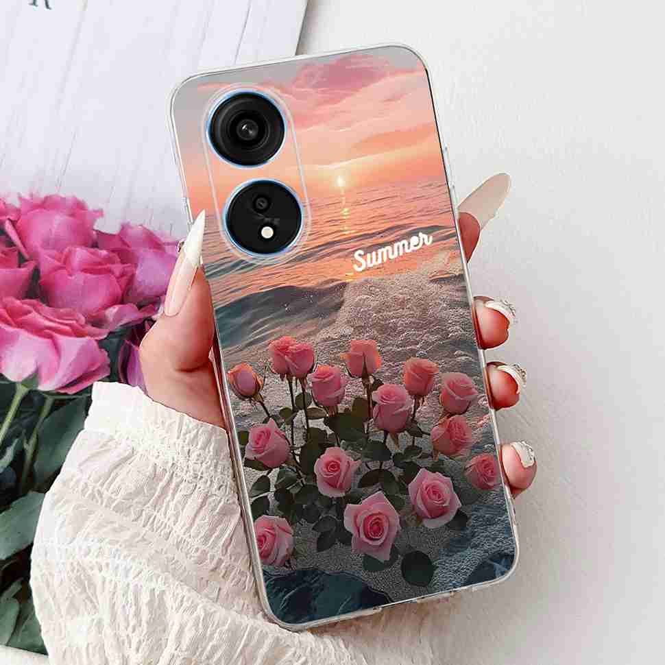For Oppo A1 Pro 5G 6.7" Case Fashion Flower Painting Soft Silicone TPU Back Cover For Oppo A1 Pro a1 Pro PHQ110 Cases Bumper