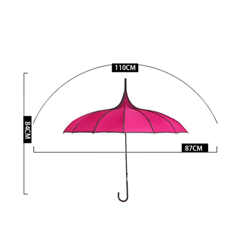 Pagoda Umbrella Vintage Wedding Party Bridal Sun Rain UV Protective Umbrella 16 Bone Pagoda Umbrella Retro Sunshade Umbrella