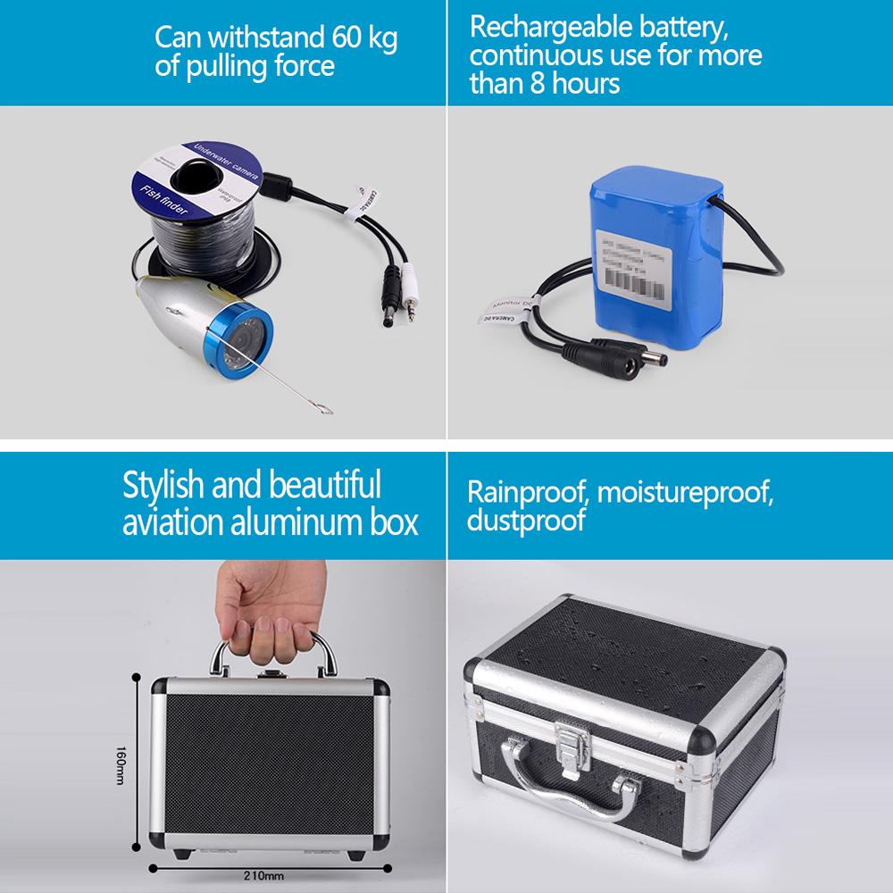 Underwater Fishing Camera Fishing Camera with 7'' Color LCD Monitor IP68 Waterproof Underwater Viewing System for Lake and Sea Fishing