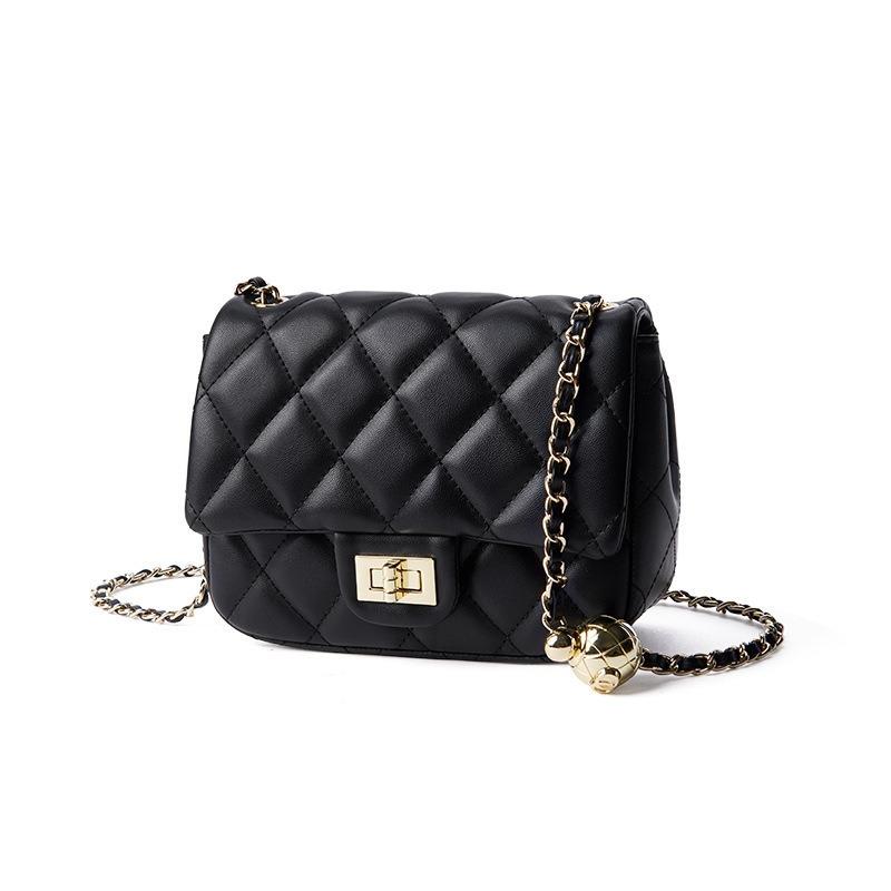 Handbag Women's Fashion Genuine Leather Women's Bag All Crossbody Bag Diamond Check Chain Shoulder Bag