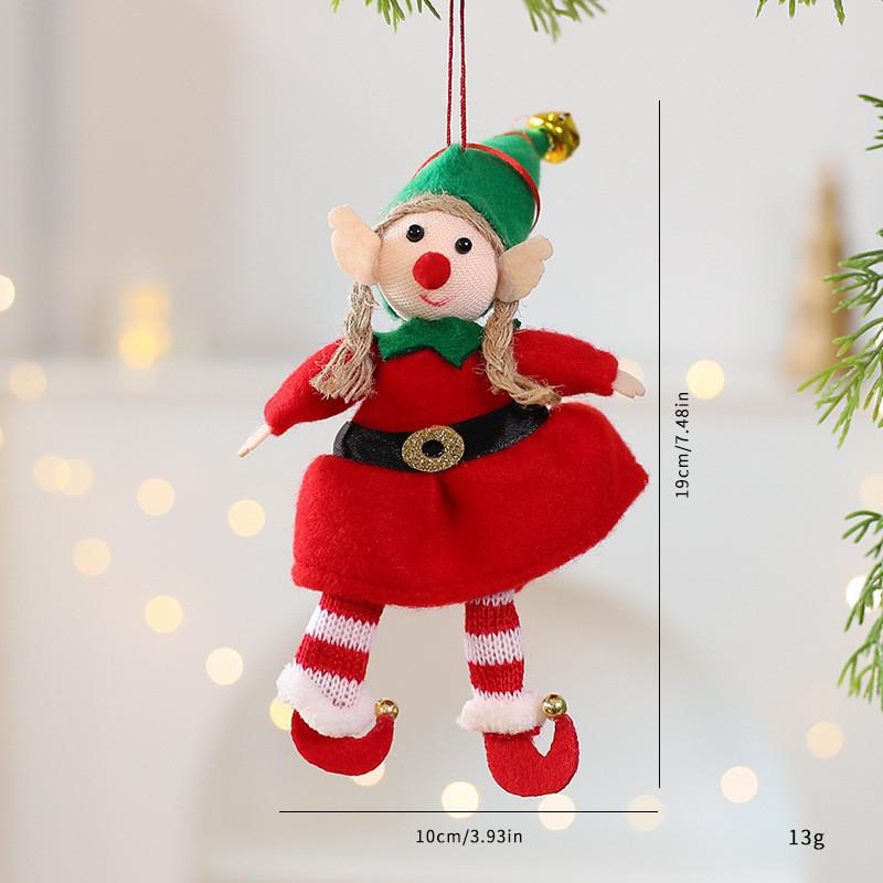 Weihnachtselfenpuppen-Ornament aus Stoffmaterial für Feiertagsbaumdekorationen