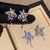 Super Shiny Zircon Star Stud Earrings Cold Wind Personalized Fashion Commuter Earrings Earrings Earrings