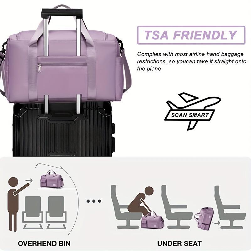 Borsa da Viaggio Unisex Grande Capacità Borsa Tote Sportiva da Palestra in Nylon per Donne Borsa Duffel Weekender per Pernottamento con Scomparto per Scarpe