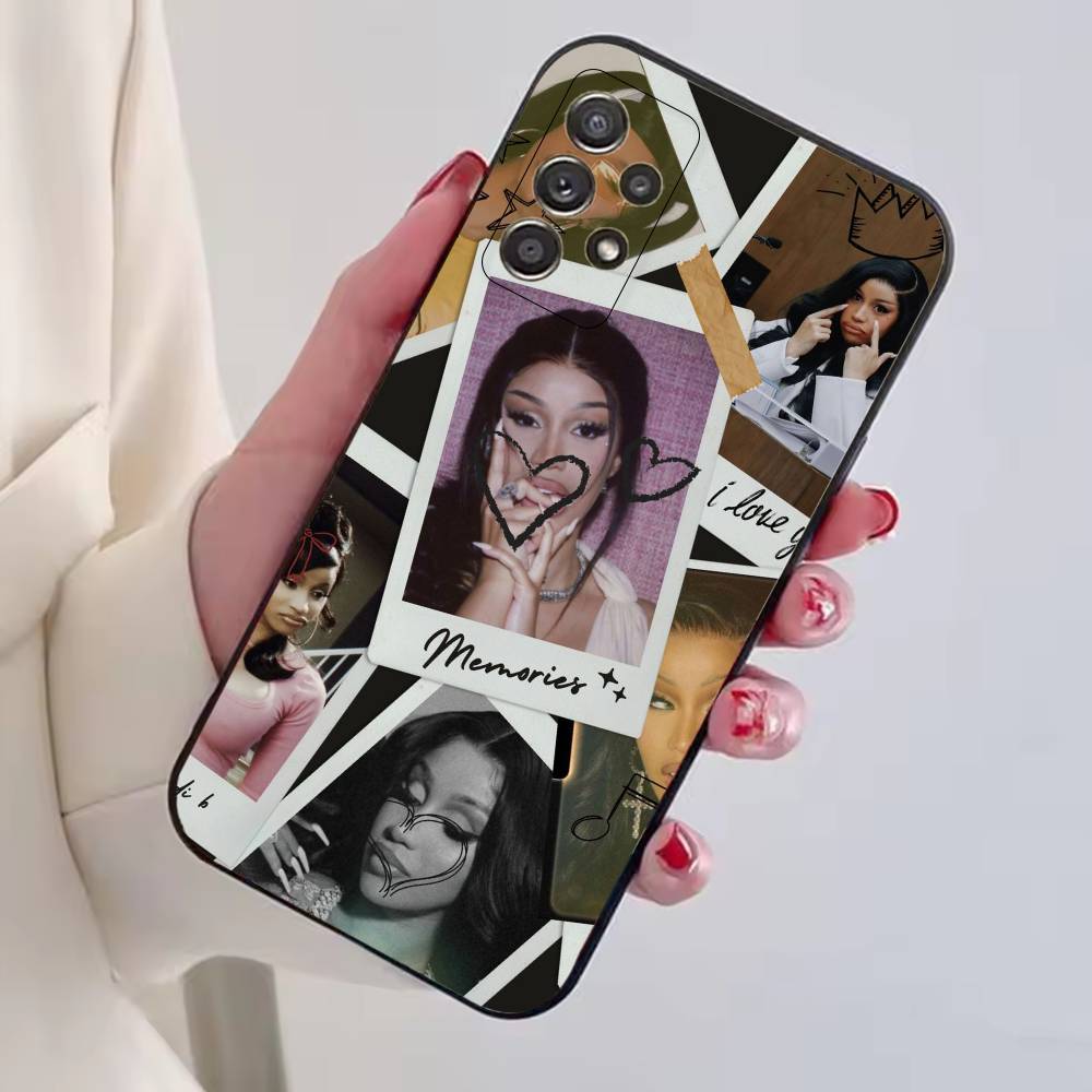 Hip Hop C-Cardi B Phone Case For Samsung S25,S24,S21,S22,S23,S30,Ultra,S20,Plus,Fe,Lite,Note,10,Black Cover