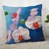 Neue Orchideenmalerei Kissenbezug Schlafzimmer Home Office Dekorative Blumen Kissenhülle Quadratisch Reißverschluss Kissenbezüge Satin Weich Kein Ausbleichen
