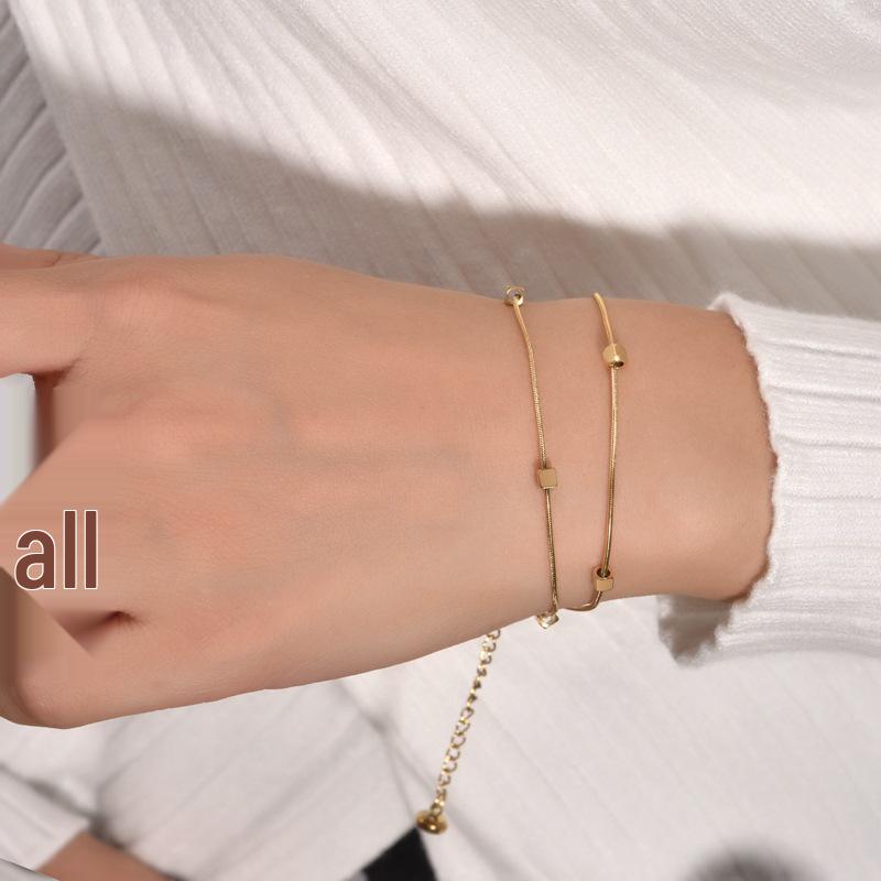 Titanium Steel Women's Bracelet: European & American High-End Fashion Jewelry