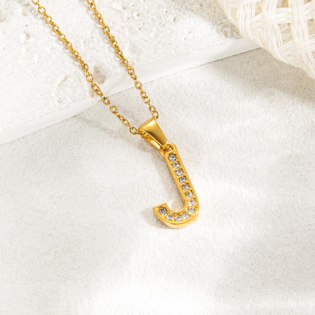 1pc Fashion Shining A-Z Letter Pendant Charm Necklace 26 Initial Alphabet Name Clavicle Chain Party Valentine's Day Jewelry Gift