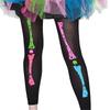 Women Funky Punk Bones Costumes Skeleton Colorful Tutu Dress