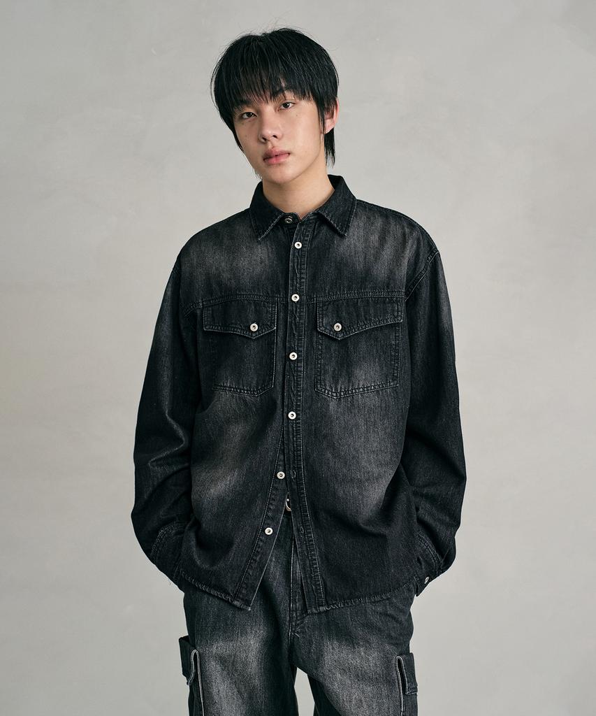 DECET Denim Shirt Dcsh006Blacka