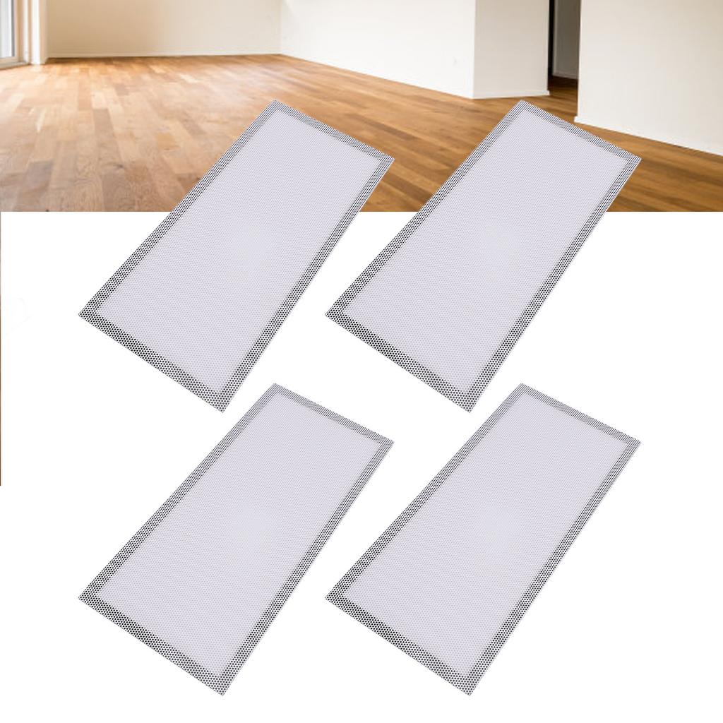 4 Stück Magnetische Bodenregister-Lüftungsgitterabdeckungen 5,5x12 Zoll Magnet PVC-Lüftungsgitternetz für Wand Decke Boden zum Auffangen von Schmutz Haaren