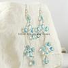 Natural Blue Topaz Earrings-Dangle Handmade Earrings-Teardrop Topaz Earrings-925 Sterling Silver Earrings-Multi Stone Bezel Earrings