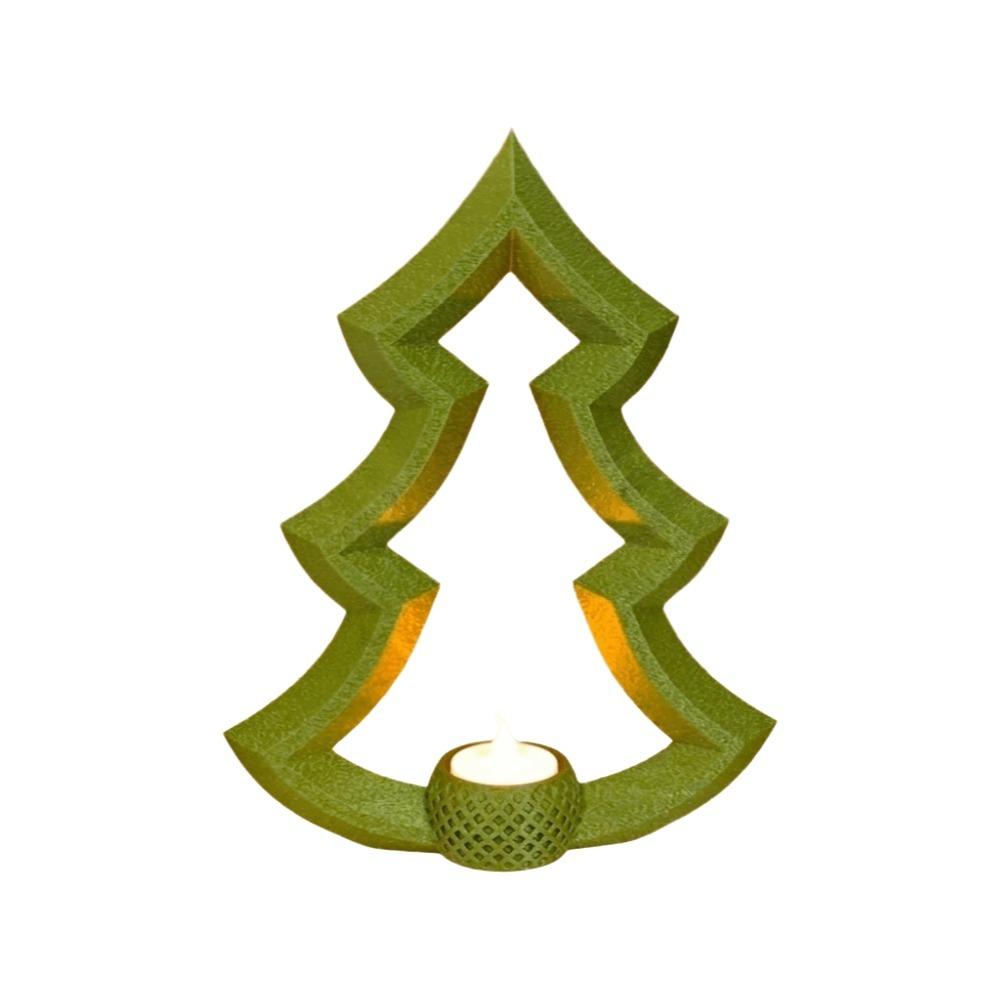 Plastic Christmas Tree Candle Holder 3D Printed Christmas Tree Ornament Home Decor