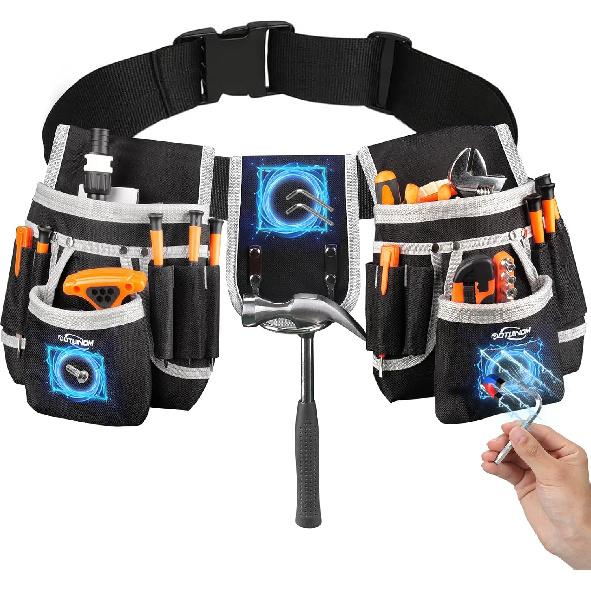 Пояс для инструментов, Магнитный карман для инструментов с 26 карманами, Пояса для инструментов для мужчин, Прочный пояс-сумка для инструментов, Съемные сумки для инструментов для плотника, электрика,