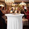Solid Color Height Stretch Round Tablecloth Long Drape Bar Counter Cover  Auditorium