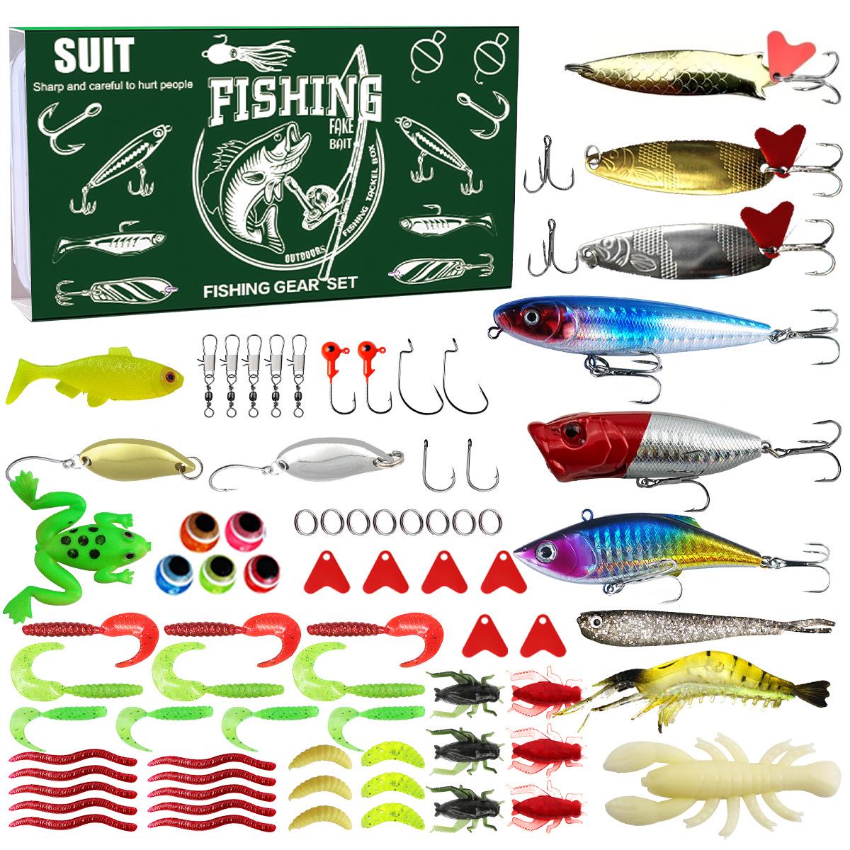 

Креативный рождественский набор рыболовных приманок: Приманки для пресноводной форели, окуня и лосося с крючками