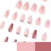 Nail Patch White French Rhinestone Pink Glitter Wearing Nail Nail Nail Wearing Nail Sticker Nails