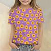 Tricou Casual Lejer cu Gât Rotund și Mânecă Scurtă cu Imprimeu Floral pentru Copii, Top de Vară Confortabil, Ușor, din Material Moale, pentru Băieți și Fete