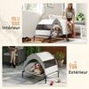 Elevated Dog Bed Tent with Canopy, 3-Sided Textilene, Bag, 76 x 61 x 70 cm, Light Grey