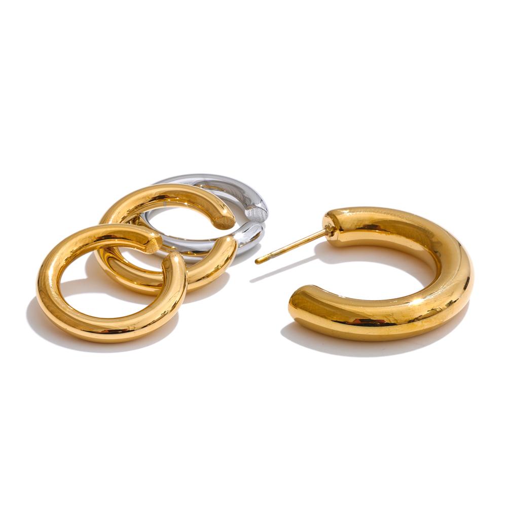 

Yhpup Attractive Metal C-Shape Ear Bone Clip for Women Stainless Steel Waterproof Earrings Set Personality Accessories Gift