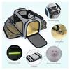 Airline Approved Reflective Soft Sided Mesh Pet Dog Carrier Breathable Foldable Travel Bag Outdoor Backpack