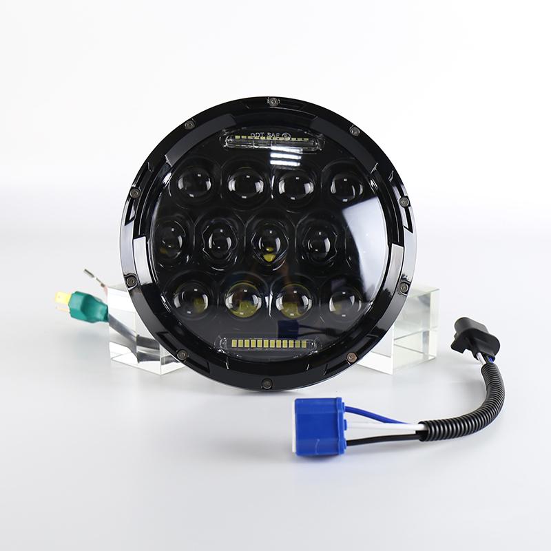 1Pcs/75W 7 Inch Led Round Headlight Far/Low Beam With 13 Lamp Beads For Motorcycle Jeep Wrangler Pickup Truck