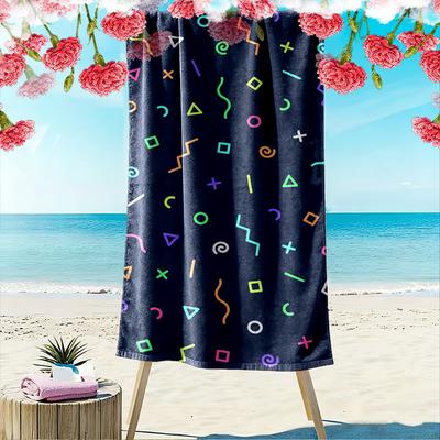 Colorful Geometric Pattern Beach Towel Beach Towel Quick-drying for Travel Outdoor Sports Jogging Beach and Swimming