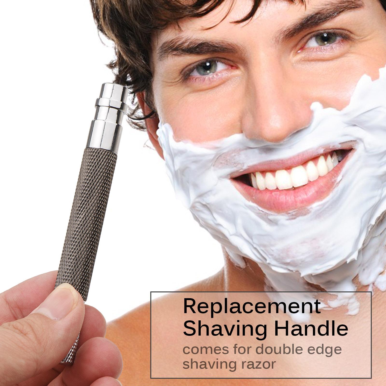 

Shaving Handle for Double Edge Shaving Razor Stainless Steel Safety Beard Razor Replacement Razor Handle Grip Manual чорний