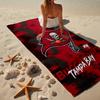 Tampa Bay Buccaneers Logo Microfiber Beach Towel, Lightweight And Quick-Dry, for Summer Travel, Beach Essential, Swimming Pool