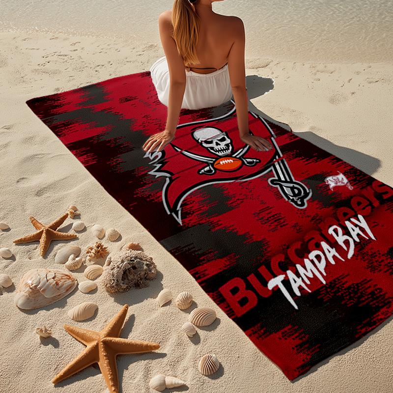 Tampa Bay Buccaneers Logo Microfiber Beach Towel, Lightweight And Quick-Dry, for Summer Travel, Beach Essential, Swimming Pool