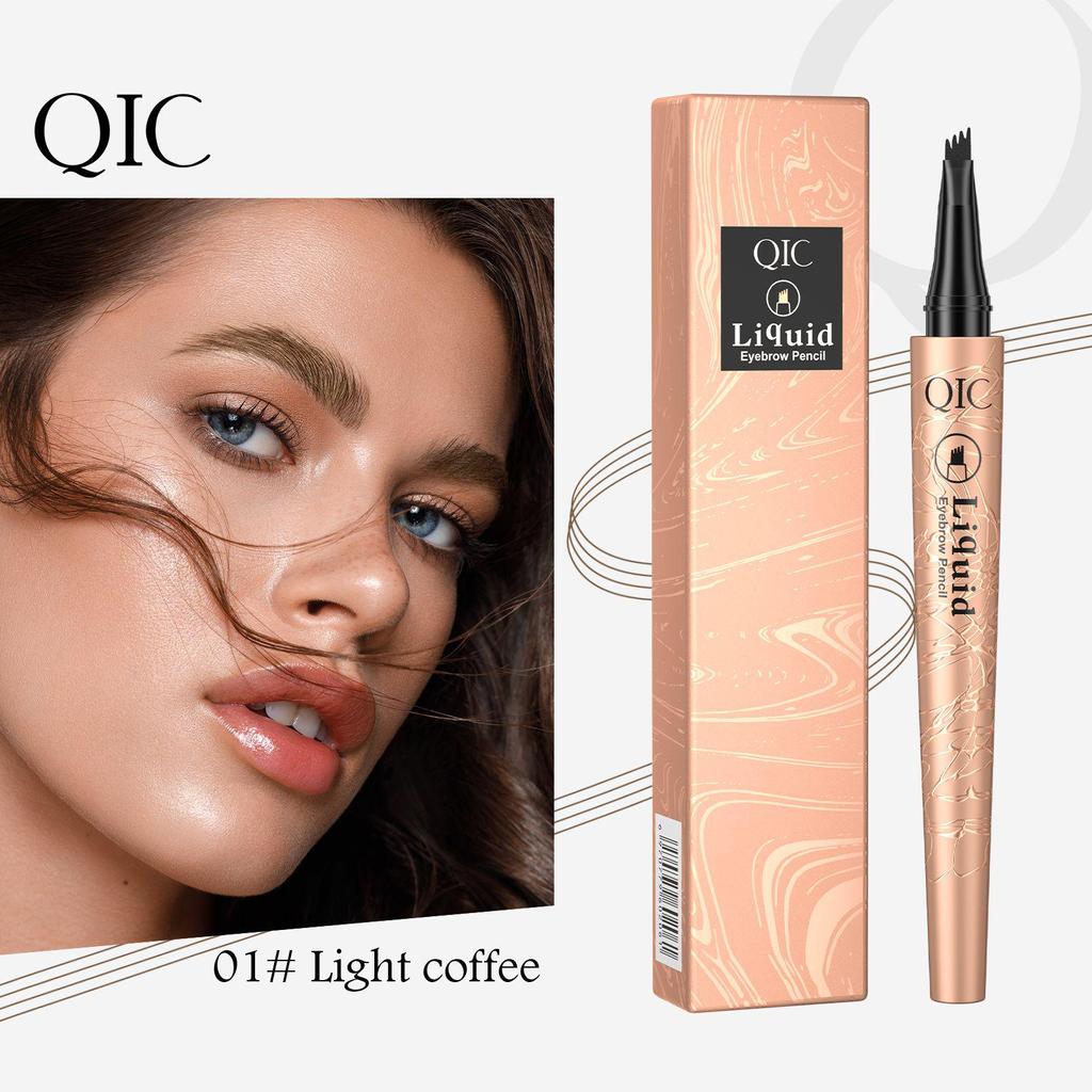 QIC Color Makeup Waterproof Liquid Eyebrow Pencil - Four-Prong Design