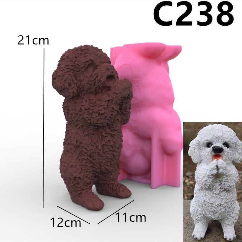 Large Cat Candle mold Teddy Dog Silicone Candle Mold Lovely Animal Pet Gypsum Resin Soap Ice Chocolate Baking Mould Home Decor