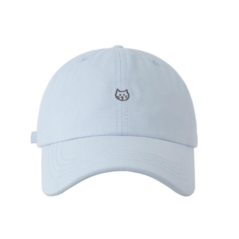 New Cute Cat Embroidered Baseball Cap High Value Sunscreen Peaked Cap Sunshade Breathable Spring and Summer Versatile Hat Women