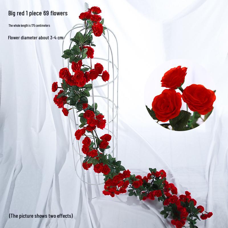 Artificial Rose Vine for Air Conditioning Pipe and Staircase Decoration