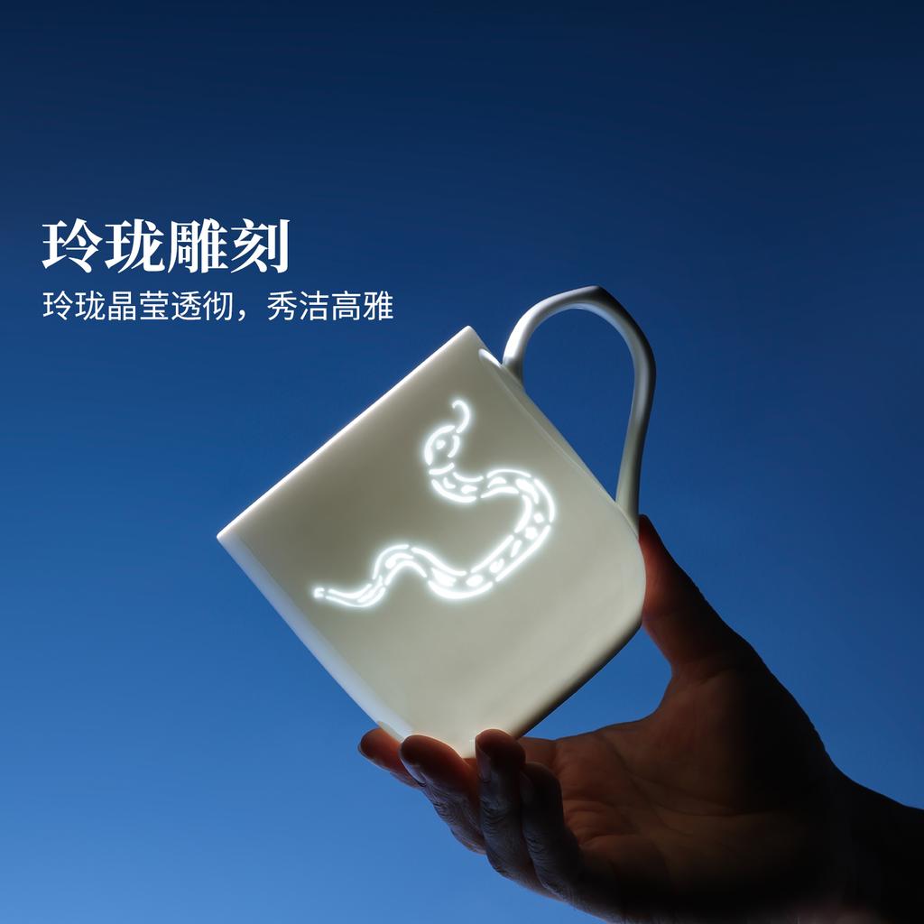 China Jingdezhen 400ml Ceramic Tea Cup  With Lid Drink Cup Household Office Conference Cup 12 Designs