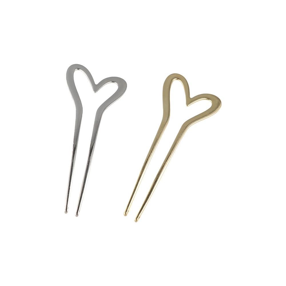 Hairstyle Tools U-shaped Hair Stick Zinc Zinc Alloy Love Heart Hair Stick Elegant Metal Hairpin  Girls
