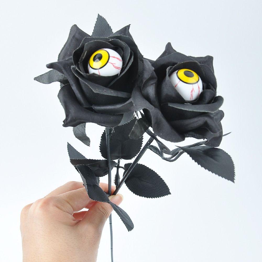 10PCS Scary Eyeball Fake Flower Funny Artificial Rose Flower  Photography Props