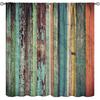 Retro Colorful Curtains, Vertical Wood Planks In Colorful Design Carpentry Oak Timber Rustic Country Life,Window Drapes 2 Panel Set Beautiful Room