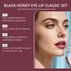 Zephoco Black Honey Eye & Lip Set: Moisturizing Glossy Lipstick & Eyelash Curler Beauty Kit