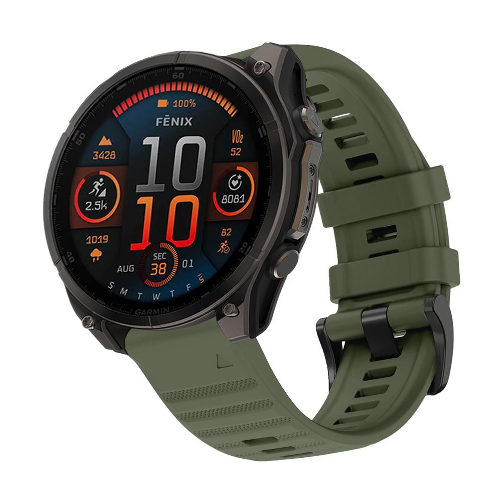 Silicone Outdoor Watch Strap for Garmin Fenix 8 43/47/51MM Waterproof/sweatproof/breathable Watch Strap for 20/22/26mm Quick Fit