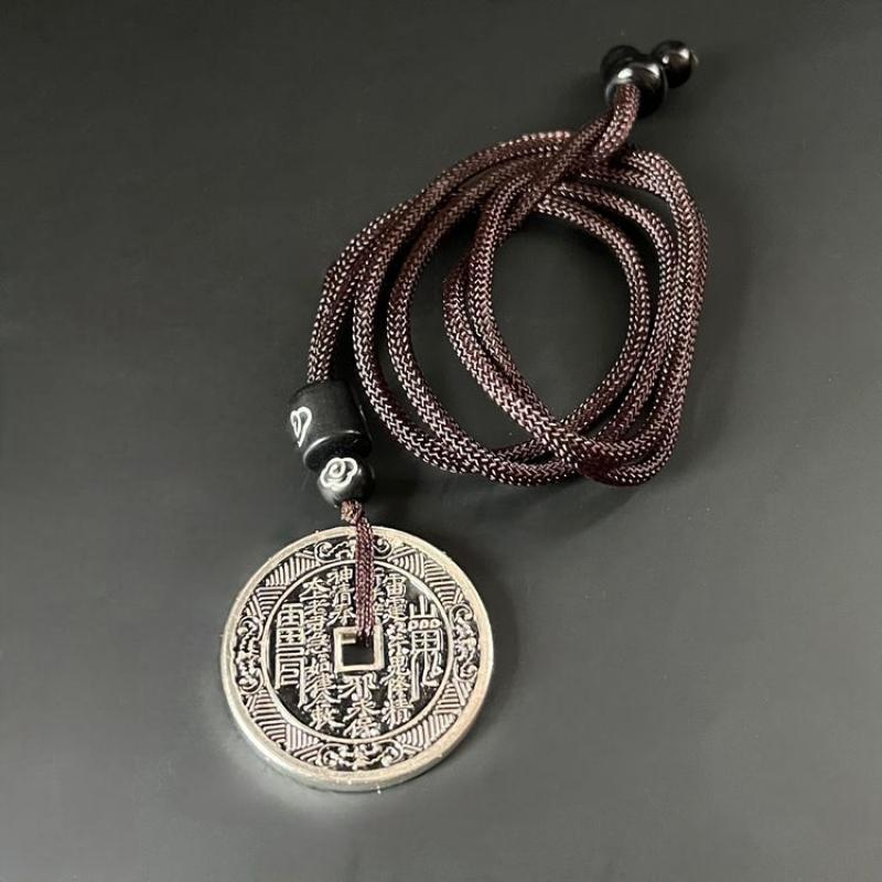 Berg Geist Geld Messing Vergoldter Anhänger Herren Vintage Kupfermünze Antike Friedensschnalle Verstellbar Paar Ethnischer Stil