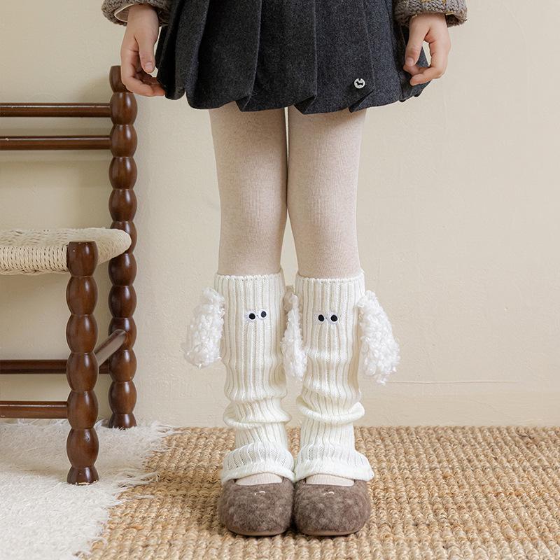 Süße Rüschen-Welpenohren-Beinwärmer im koreanischen Stil für Mädchen - Herbst/Winter Mittelschritt-Stricksocken