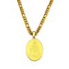 Stainless Steel Virgin Mary Oval Medal Statement Necklace for Women Men Gold Color Geometry Punk Chain Necklaces Jewelry2206