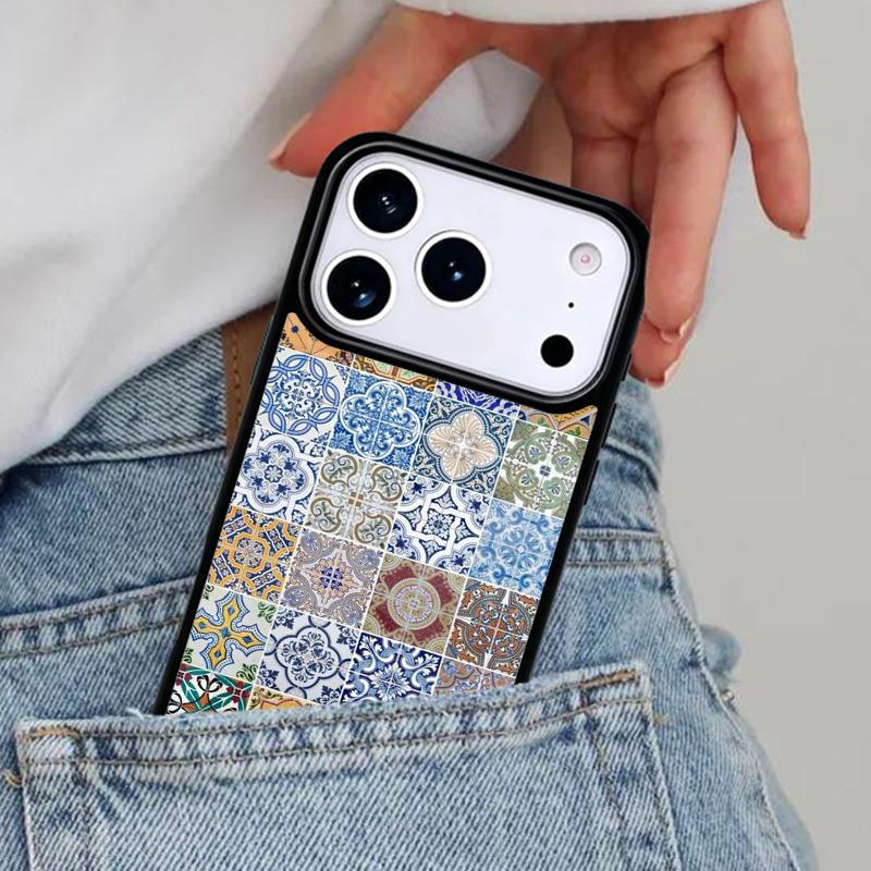 Portuguese Tiles soft Phone Case for iPhone 17ProMax 12 13 14 15 16e 17 Pro Max Plus Air Cover
