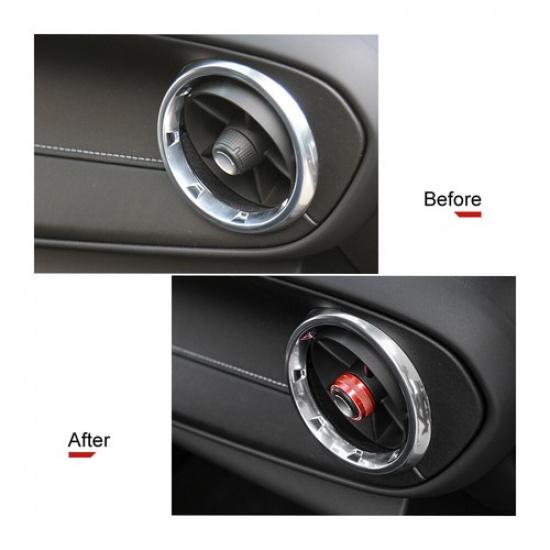 7x Aluminum Air Conditioner Knob Cover Trim Ring For Chevrolet Camaro 17+