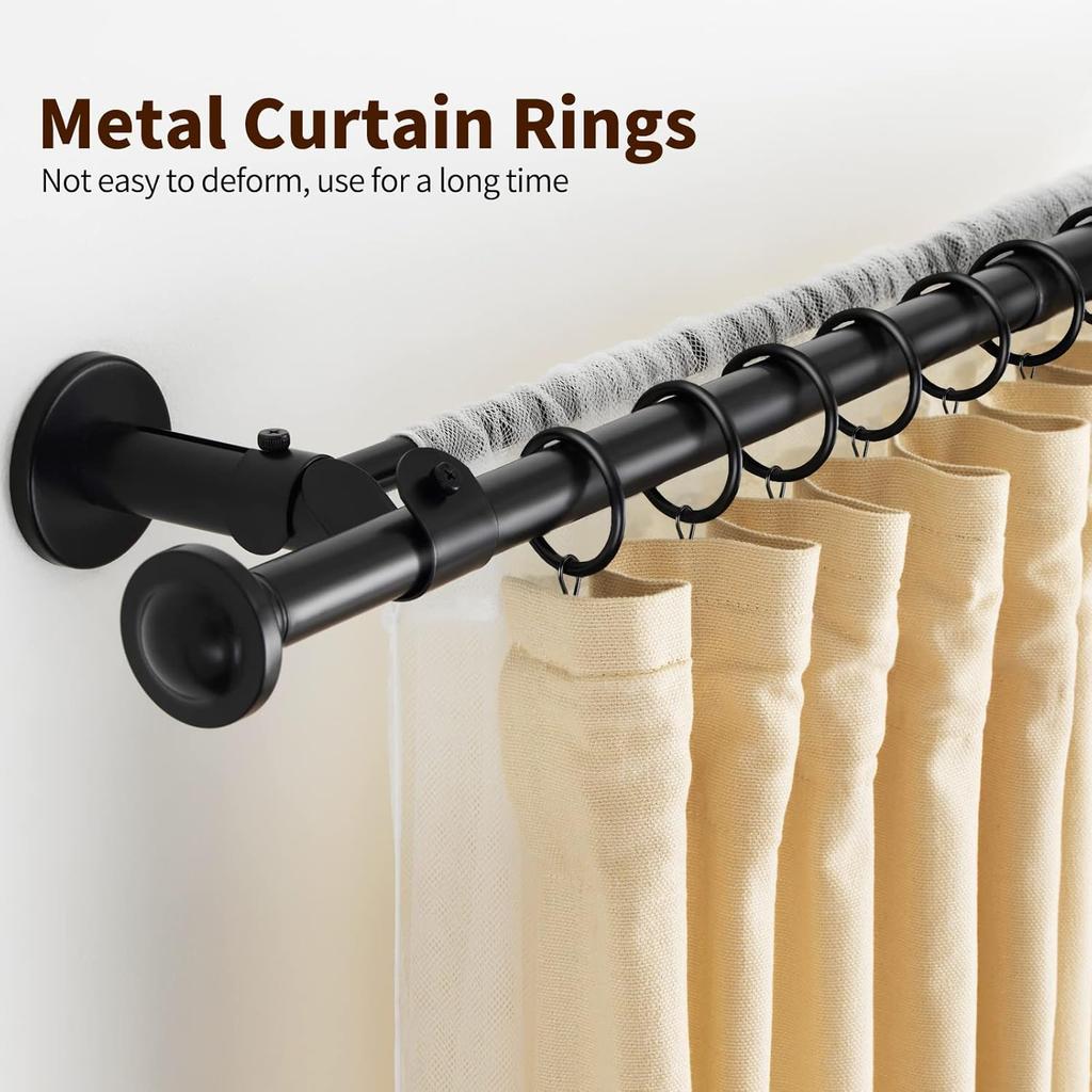 Metal Curtain Rod Clip with Rings Hooks Retro Drapes Tie Buckles Home Bedroom Bathroom Decorative Hanger Shower Curtain Clips
